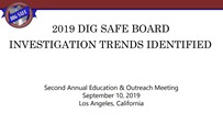Dig Safe Board Investigations Trends PowerPoint Front Page