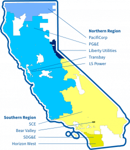 Map of California Office of Energy Infrastructure Safety regions